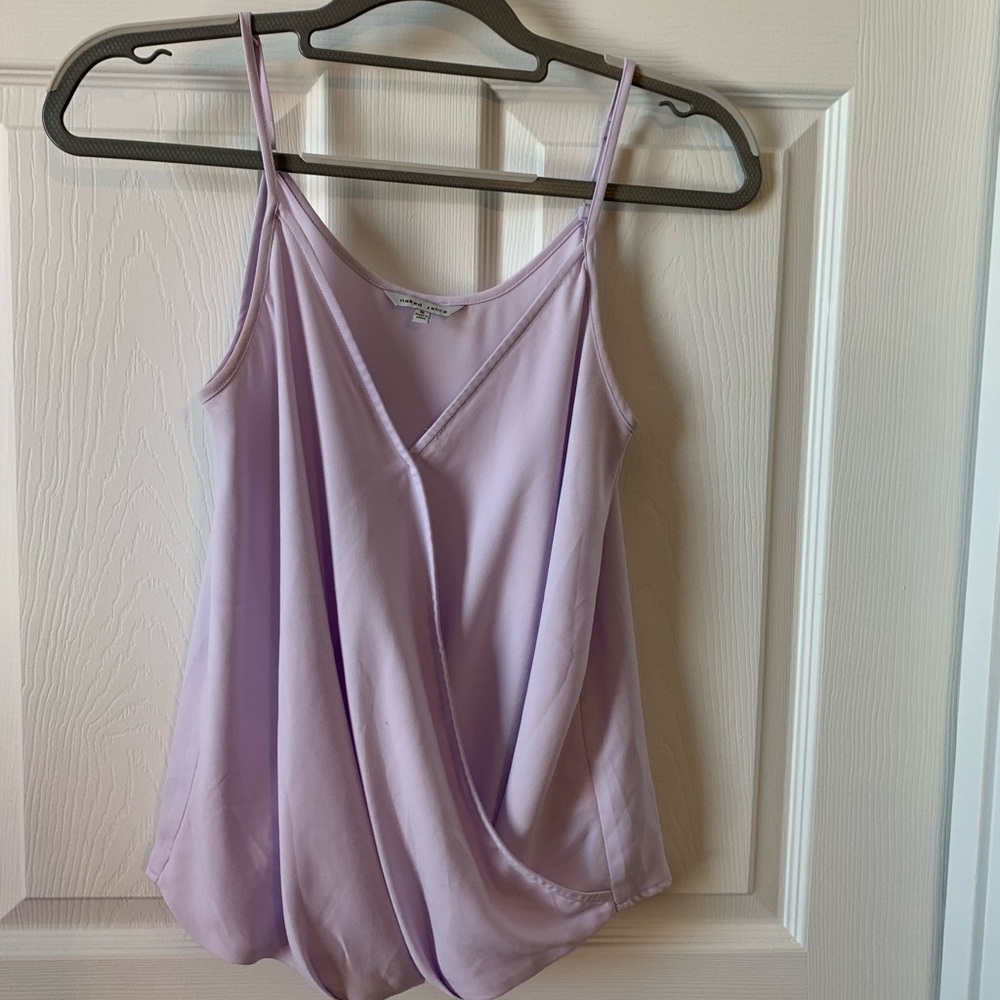 Naked Zebra Wrap Style Blouse Tank Top